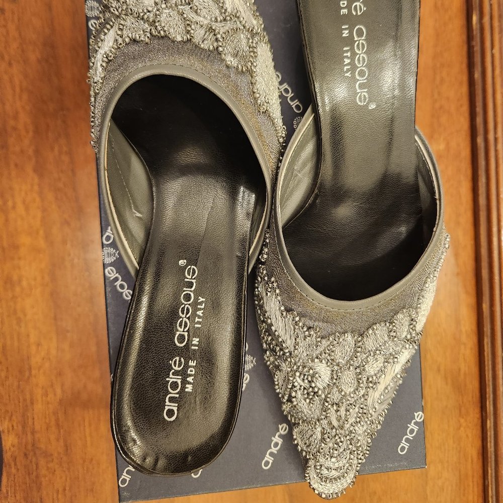 Andre Assous Silver Beaded Shoes